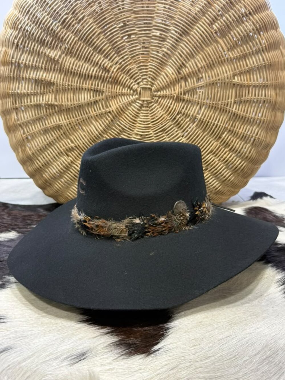 Custom Charlie 1 Horse Highway Black Felt Western Hat (size M)